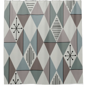 Atome Age Art Diamonds Sage Gray Duschvorhang