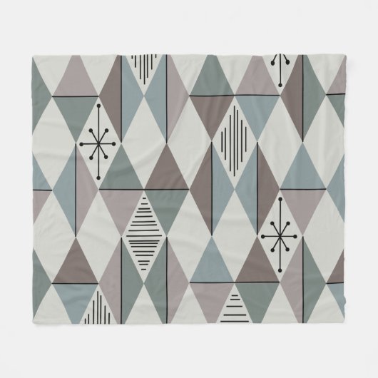 Atome Age Art Diamonds Sage Gray Fleecedecke (Vorderseite (Horizontal))