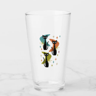 Atome Katzen mit Boomerangs Retro Drink Glas |