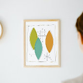 Atome Ornaments Mitte des Jahrhunderts Modernes Ku Poster