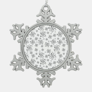Atome Retro Atomalge Muster Schneeflocken Zinn-Ornament