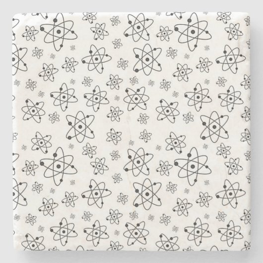 Atome Retro Atomalge Muster Steinuntersetzer (Vorderseite)