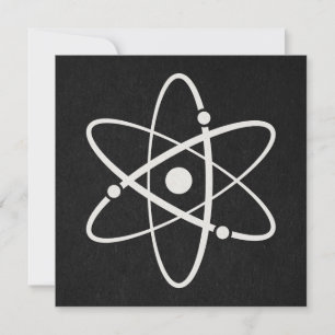 Atome Science Atomic Orbit Icon Molecule Art Black Feiertagskarte
