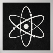 Atome Science Atomic Orbit Icon Molecule Art Black Poster (Vorne)