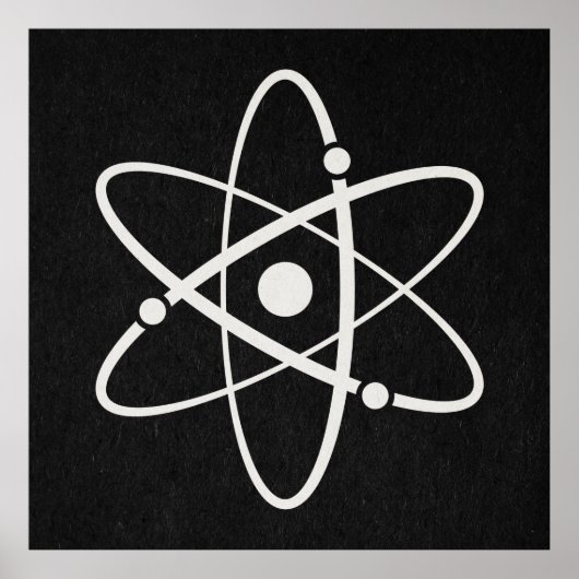 Atome Science Atomic Orbit Icon Molecule Art Black Poster (Vorne)