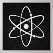 Atome Science Atomic Orbit Icon Molecule Art Black Poster (Vorne)