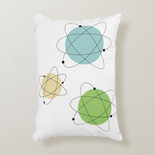 Atomelemente Mitte des Jahrhunderts modern Dekokissen (Vorderseite(Vertikal))
