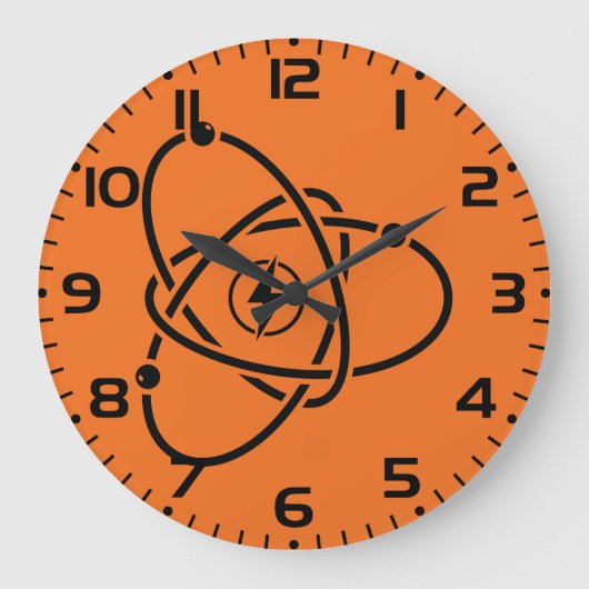 Atomenergie-Symbol-Wissenschaft und Technik für Po Große Wanduhr (Vorderseite)