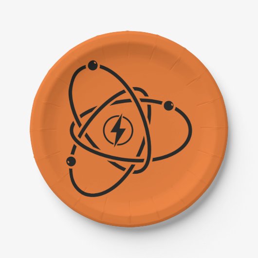 Atomenergie-Symbol-Wissenschaft und Technik für Po Pappteller (Vorderseite)