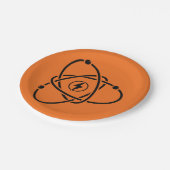 Atomenergie-Symbol-Wissenschaft und Technik für Po Pappteller (Schrägansicht)