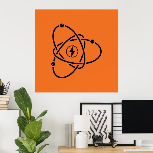 Atomenergie-Symbol-Wissenschaft und Technik für Po Poster (Heimbüro)