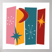 Atomera Rectangle Boomerang Sternexplosion Mid Mod Poster (Vorne)