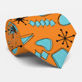 Atomförmige MCM-Formen Türkis auf Orange Krawatte (Gerollt)