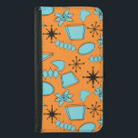 Atomförmige MCM-Formen Türkis auf Orange Geldbeutel Hülle Für Das Samsung Galaxy S5<br><div class="desc">Handgezeichnete,  moderne Formen und Symbole,  digitalisiert,  um nahtlose Muster zu entwerfen</div>