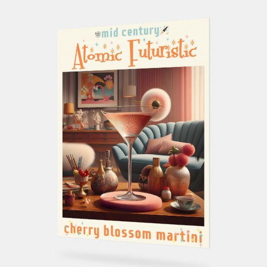 Atomfuturistic Cherry Blossom Martini Acrylschild (Winkel)