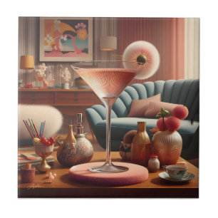 Atomfuturistic Cherry Blossom Martini Fliese