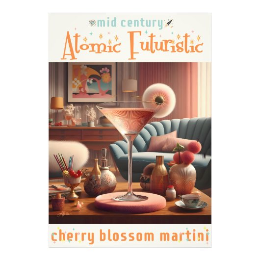 Atomfuturistic Cherry Blossom Martini Fotodruck (Vorne)