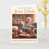 Atomfuturistic Cherry Blossom Martini Karte (Gelbe Blume)