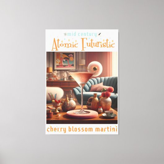 Atomfuturistic Cherry Blossom Martini Leinwanddruck (Vorderseite)