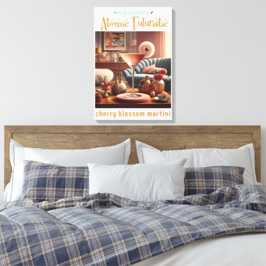 Atomfuturistic Cherry Blossom Martini Leinwanddruck (Insitu (Schlafzimmer))