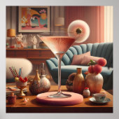 Atomfuturistic Cherry Blossom Martini Poster (Vorne)