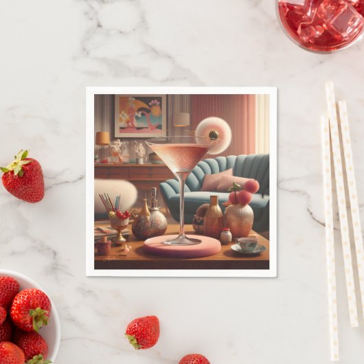 Atomfuturistic Cherry Blossom Martini Serviette (Beispiel)