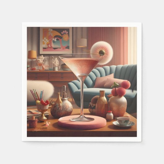 Atomfuturistic Cherry Blossom Martini Serviette (Vorderseite)