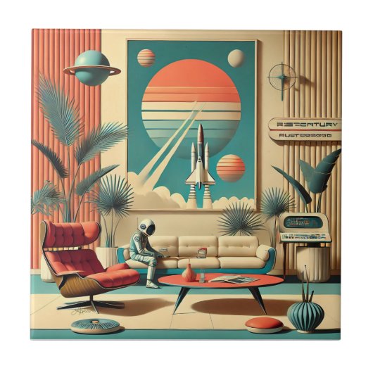 Atomfuturistic Florida Space Age Family Room Fliese (Vorderseite)