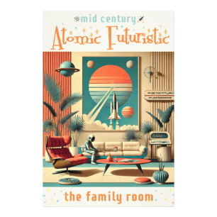 Atomfuturistic Florida Space Age Family Room Fotodruck