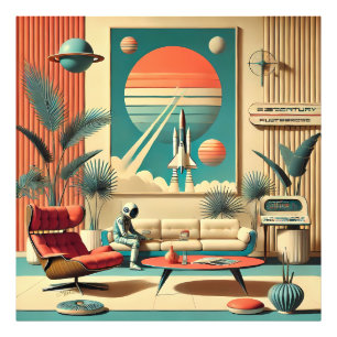 Atomfuturistic Florida Space Age Family Room Fotodruck