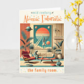 Atomfuturistic Florida Space Age Family Room Karte (Gelbe Blume)