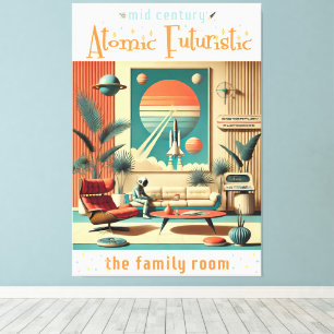 Atomfuturistic Florida Space Age Family Room Leinwanddruck