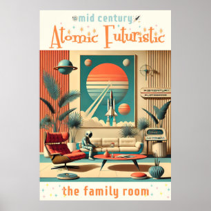 Atomfuturistic Florida Space Age Family Room Poster