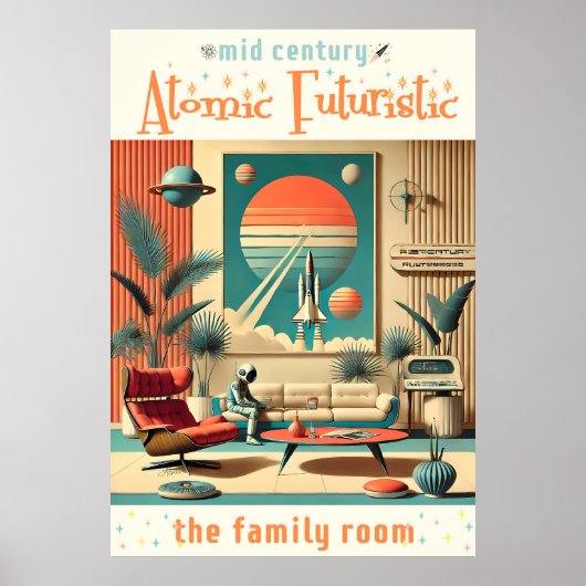 Atomfuturistic Florida Space Age Family Room Poster (Vorne)