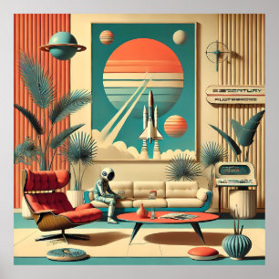 Atomfuturistic Florida Space Age Family Room Poster