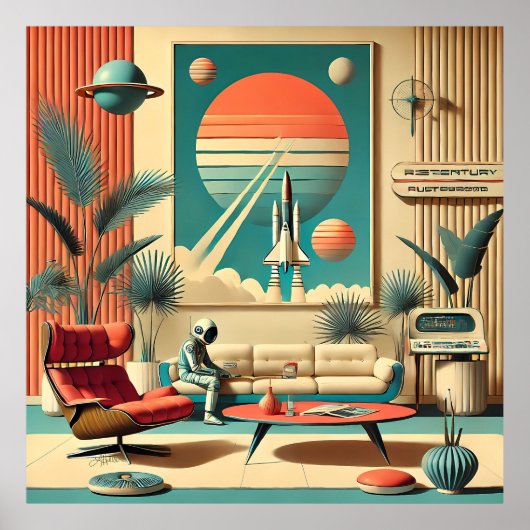 Atomfuturistic Florida Space Age Family Room Poster (Vorne)