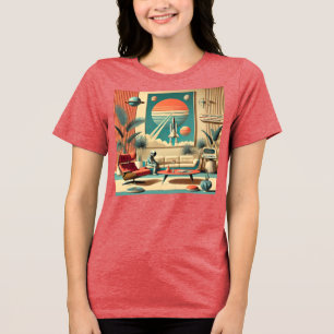 Atomfuturistic Florida Space Age Family Room Tri-Blend Shirt