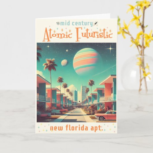Atomfuturistic New Florida Apartments Karte (Gelbe Blume)