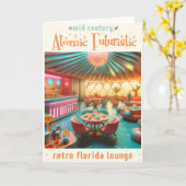 Atomfuturistic Retro Florida Lounge Karte (Gelbe Blume)