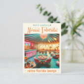 Atomfuturistic Retro Florida Lounge Postkarte (Stehend Vorderseite)