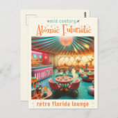 Atomfuturistic Retro Florida Lounge Postkarte (Vorne/Hinten)