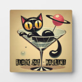 Atomfuturistic Space Age Black Cat Martini Fotoplatte (Vorderseite)
