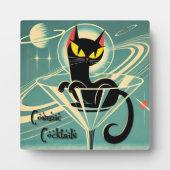 Atomfuturistic Space Age Black Cat Martini Fotoplatte (Vorderseite)