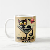 Atomfuturistic Space Age Black Cat Martini Kaffeetasse (Links)