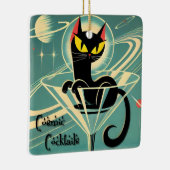 Atomfuturistic Space Age Black Cat Martini Keramikornament (Rechts)