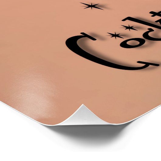 Atomfuturistic Space Age Black Cat Martini Poster (Ecke)