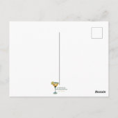 Atomfuturistic Space Age Black Cat Martini Postkarte (Rückseite)