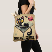 Atomfuturistic Space Age Black Cat Martini Tasche (Von Nahem)