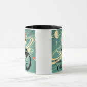 Atomfuturistic Space Age Black Cat Martini Tasse (Zentrum)