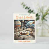 Atomfuturistic Space Age Kids Playroom Postkarte (Stehend Vorderseite)